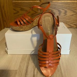 Franco Sarto cork wedge sandals, sz 6.5